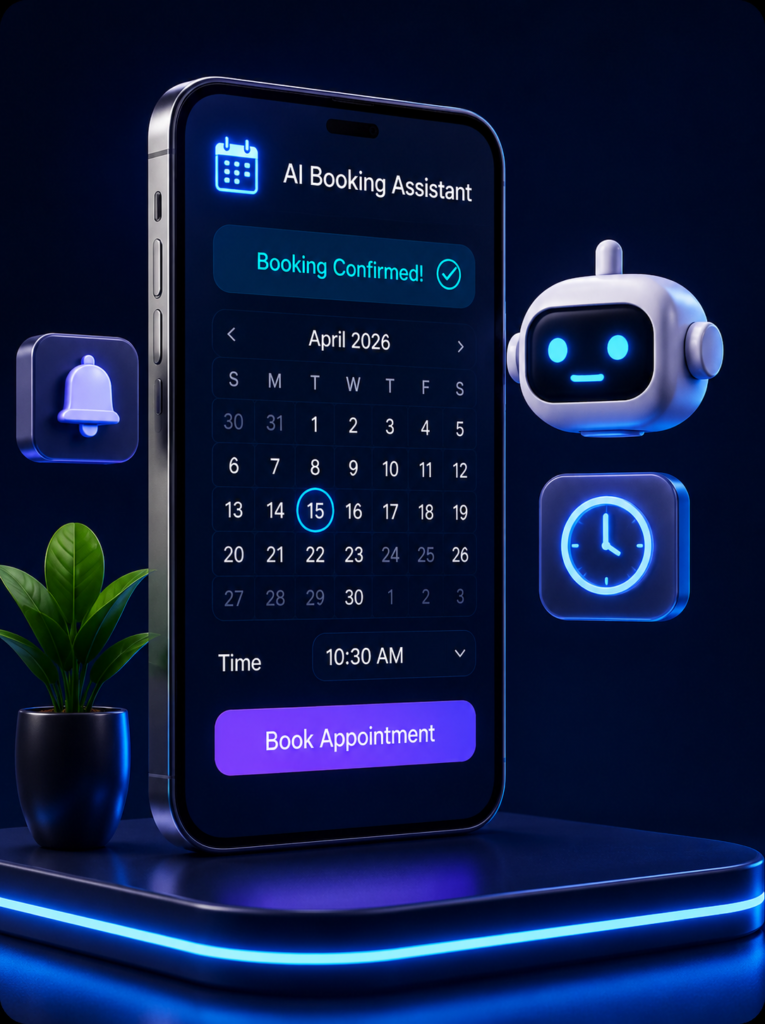 AI-powered booking assistant automating appointment scheduling, reminders, and customer interactions.